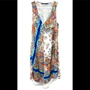 Zara Basic sleeveless midi paisley dress M
